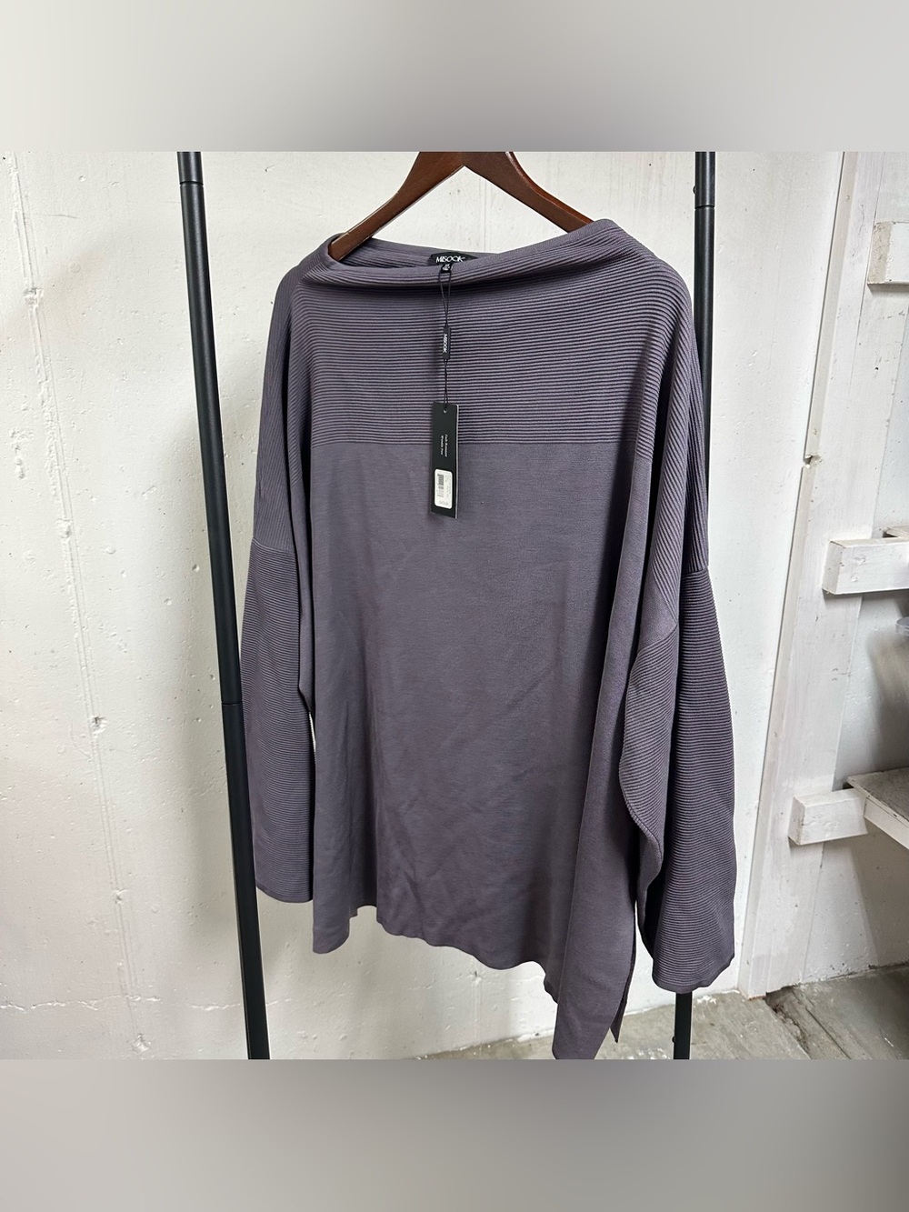 Misook Women's Crewneck Sweater in Charcoal